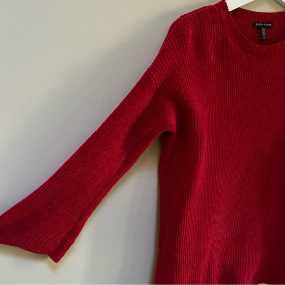 Eileen Fisher ~Organic Cotton Chenille Bell Sleeve Pullover Sweater size Small - Picture 4 of 14